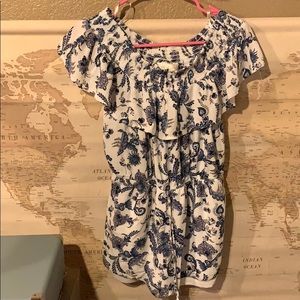 off the shoulder floral romper